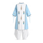 White & Blue Mughal Block Printed Set