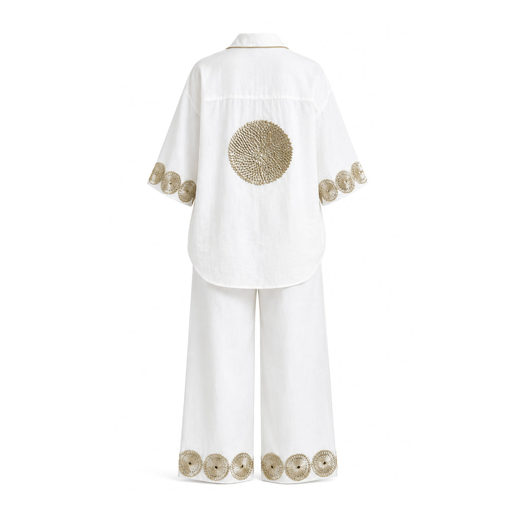 White & Gold Gota Patchwork Set