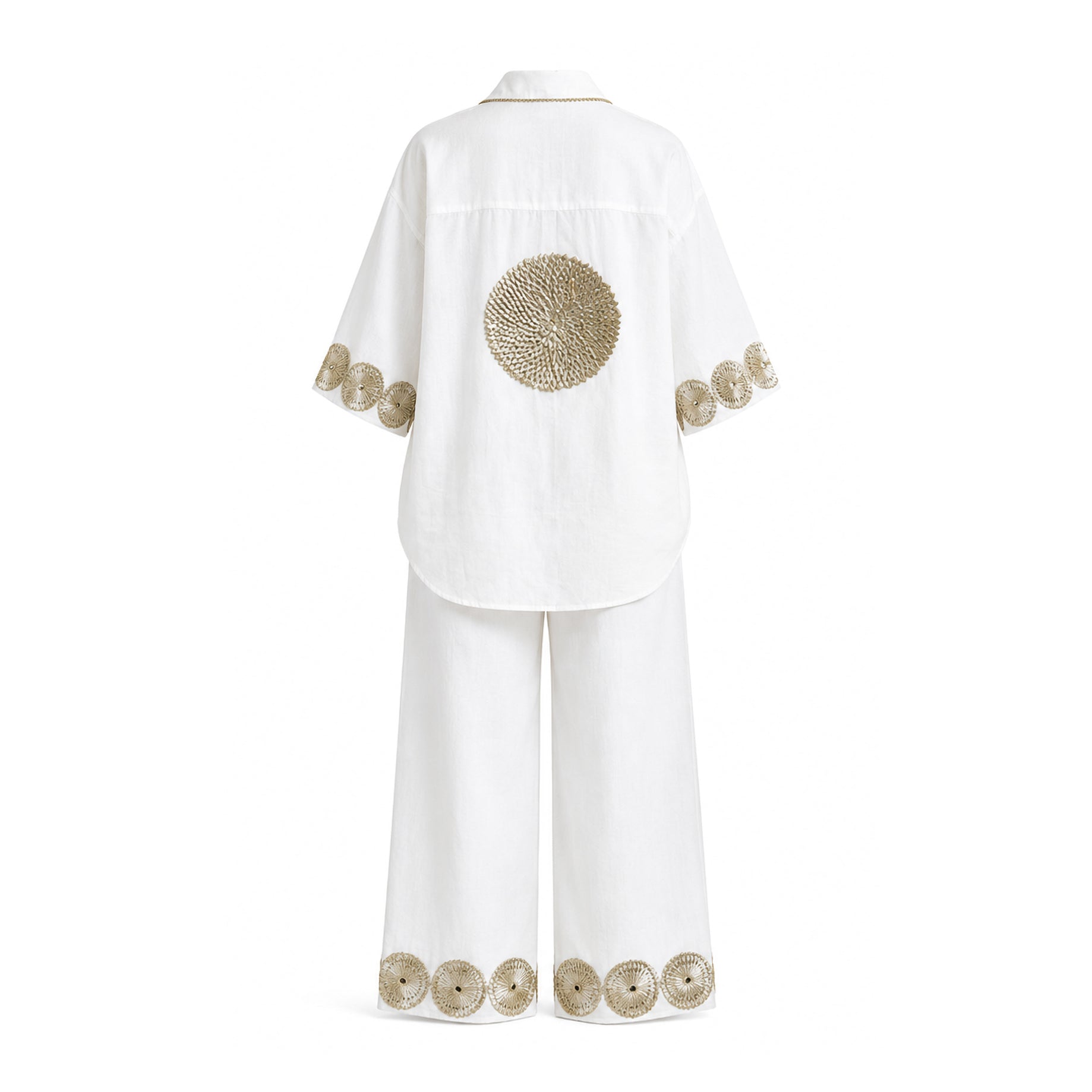 White & Gold Gota Patchwork Set