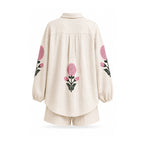 Pink Flower Block Printed Set