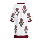 White & Red Motif Block Printed Dress