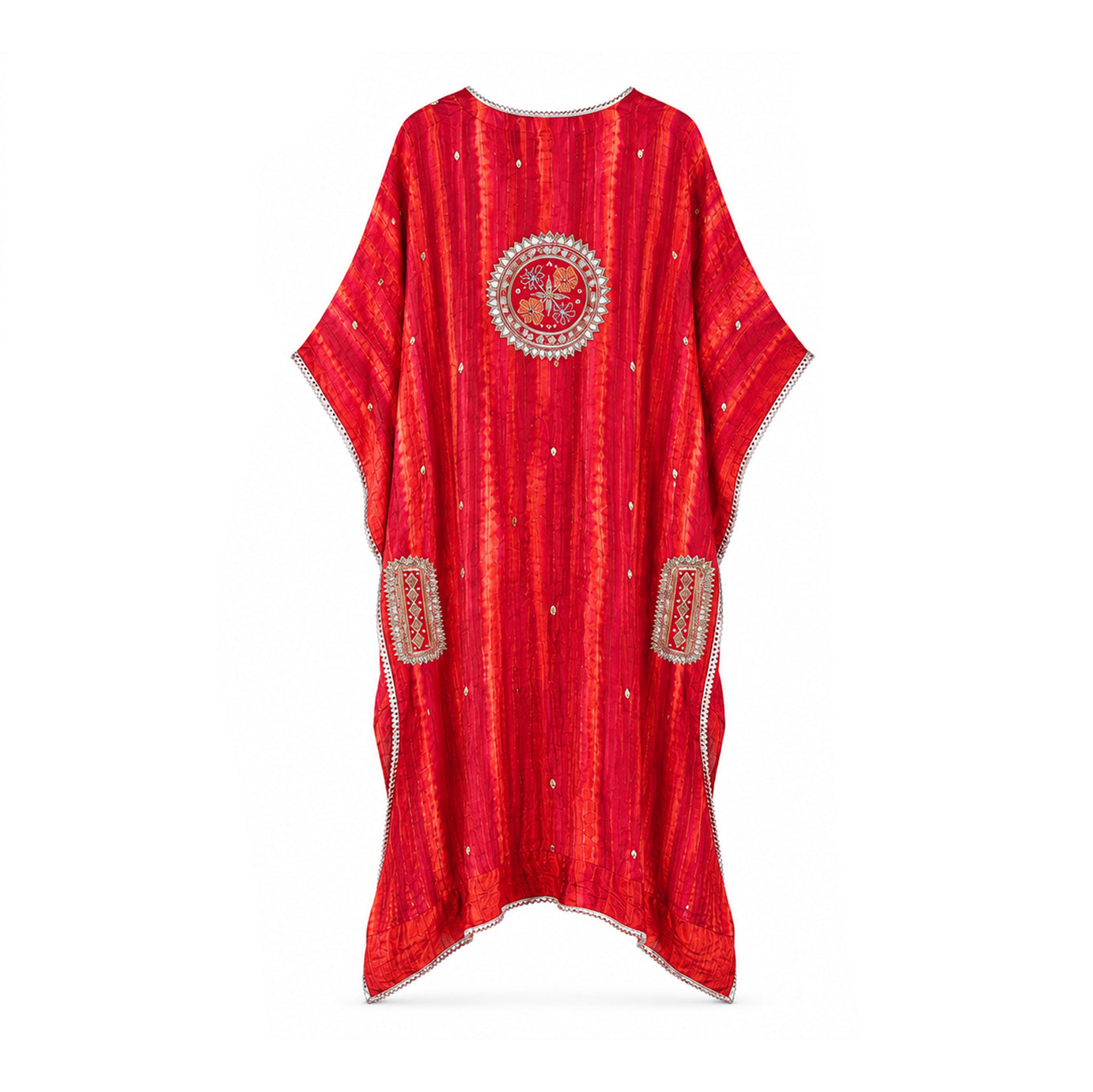 Pink & Red free size shaded Gota Kaftaan