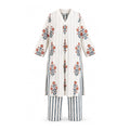 White & Stripe Block Printed Suit Set