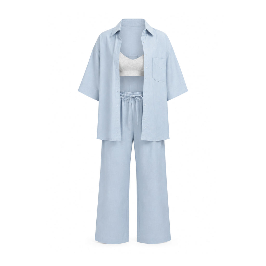 Lana Set with Pants- Sky Blue