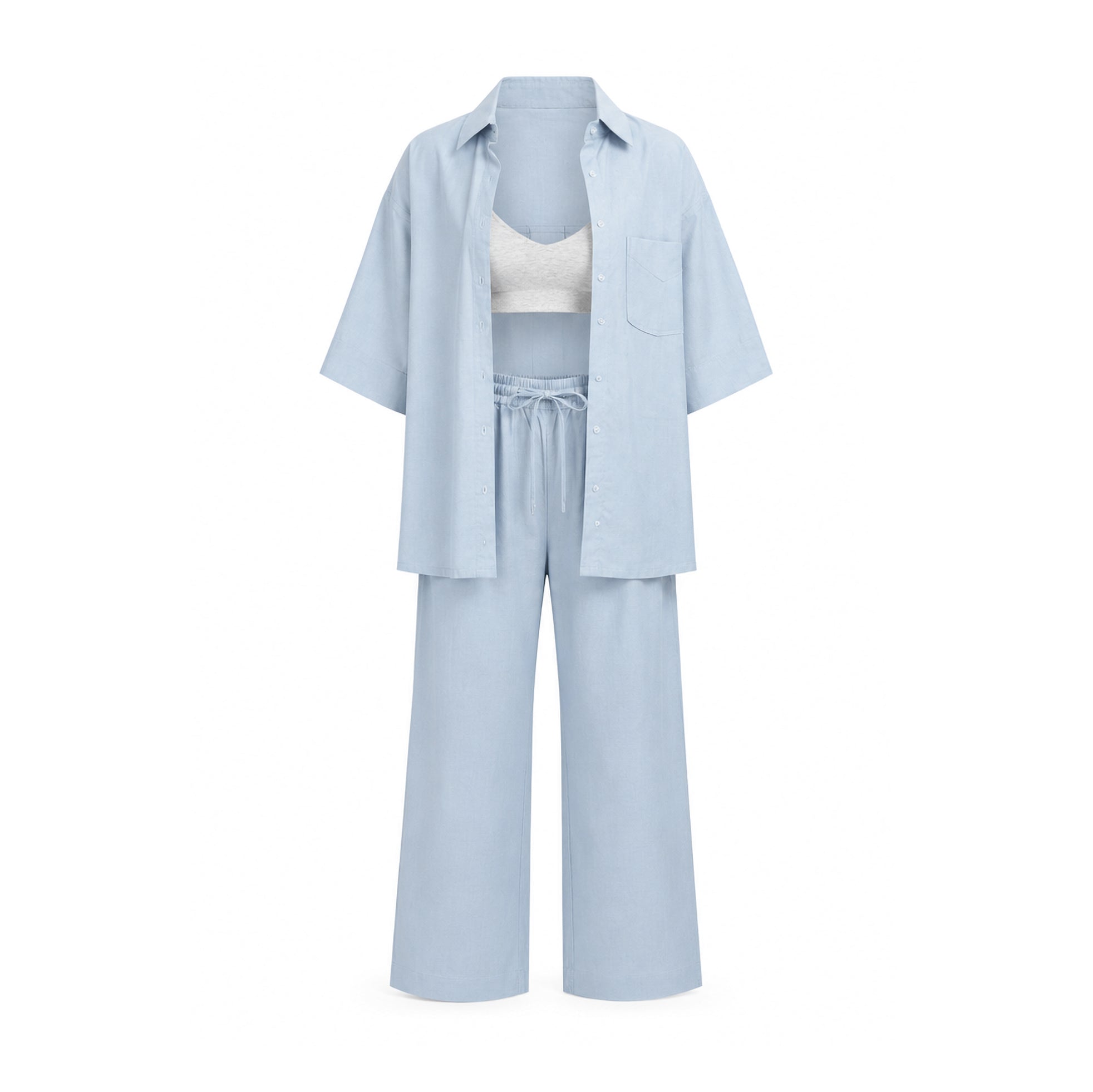 Lana Set with Pants- Sky Blue