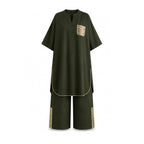 Olive Green & Gold Gota Pocket Set