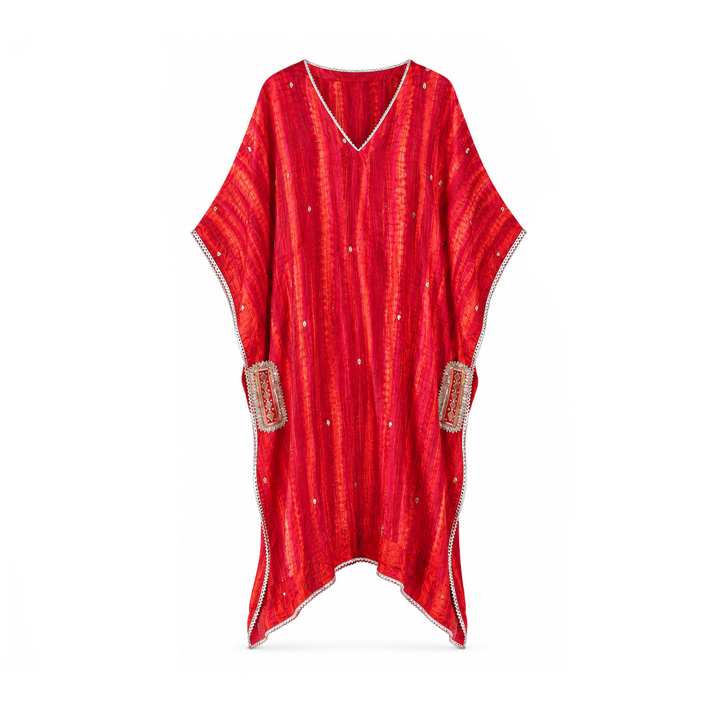 Pink & Red free size shaded Gota Kaftaan