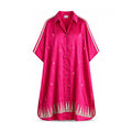 Fuchsia Block Printed Dress with slip