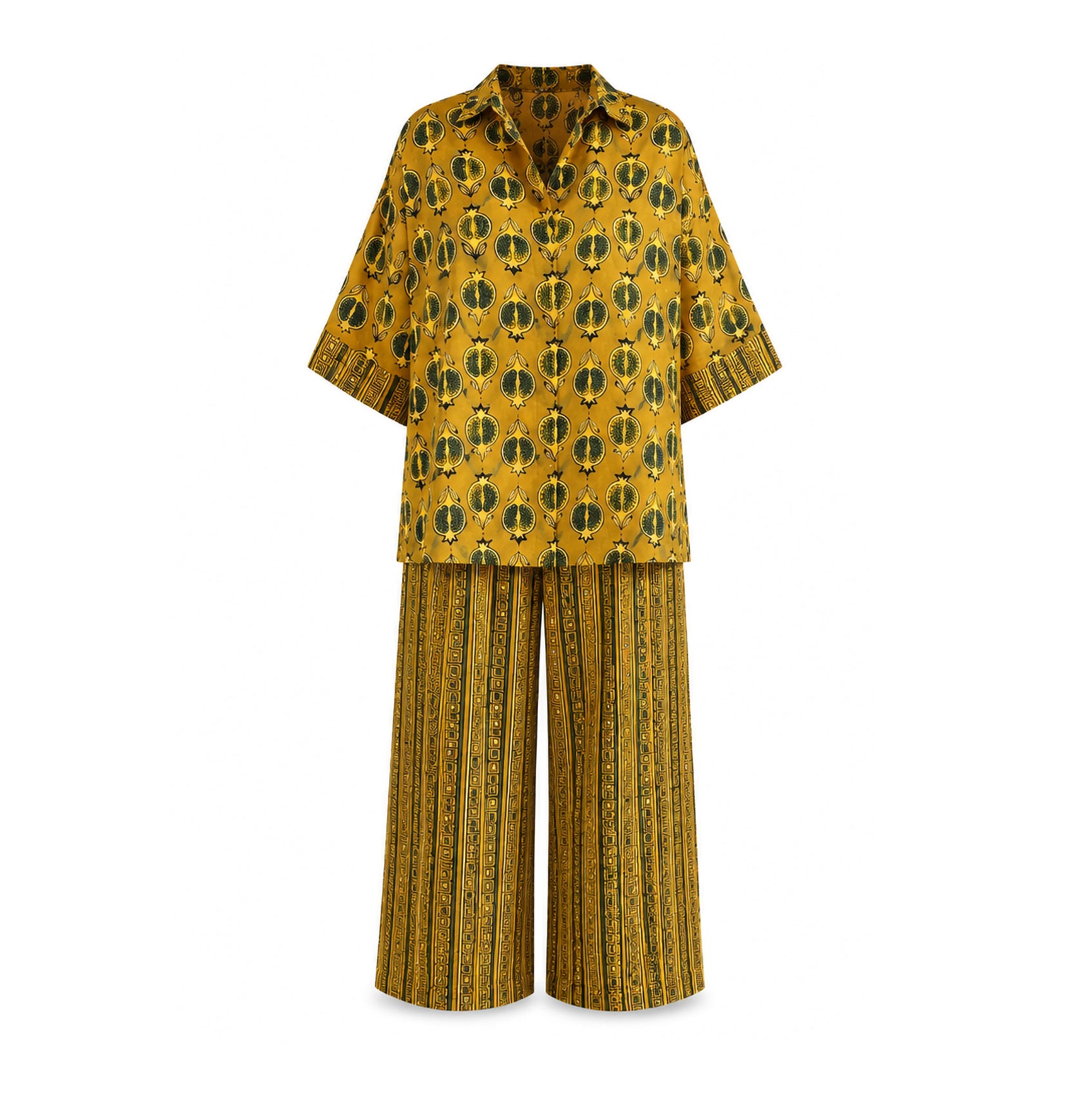 Mustard Pomegranate Printed Set