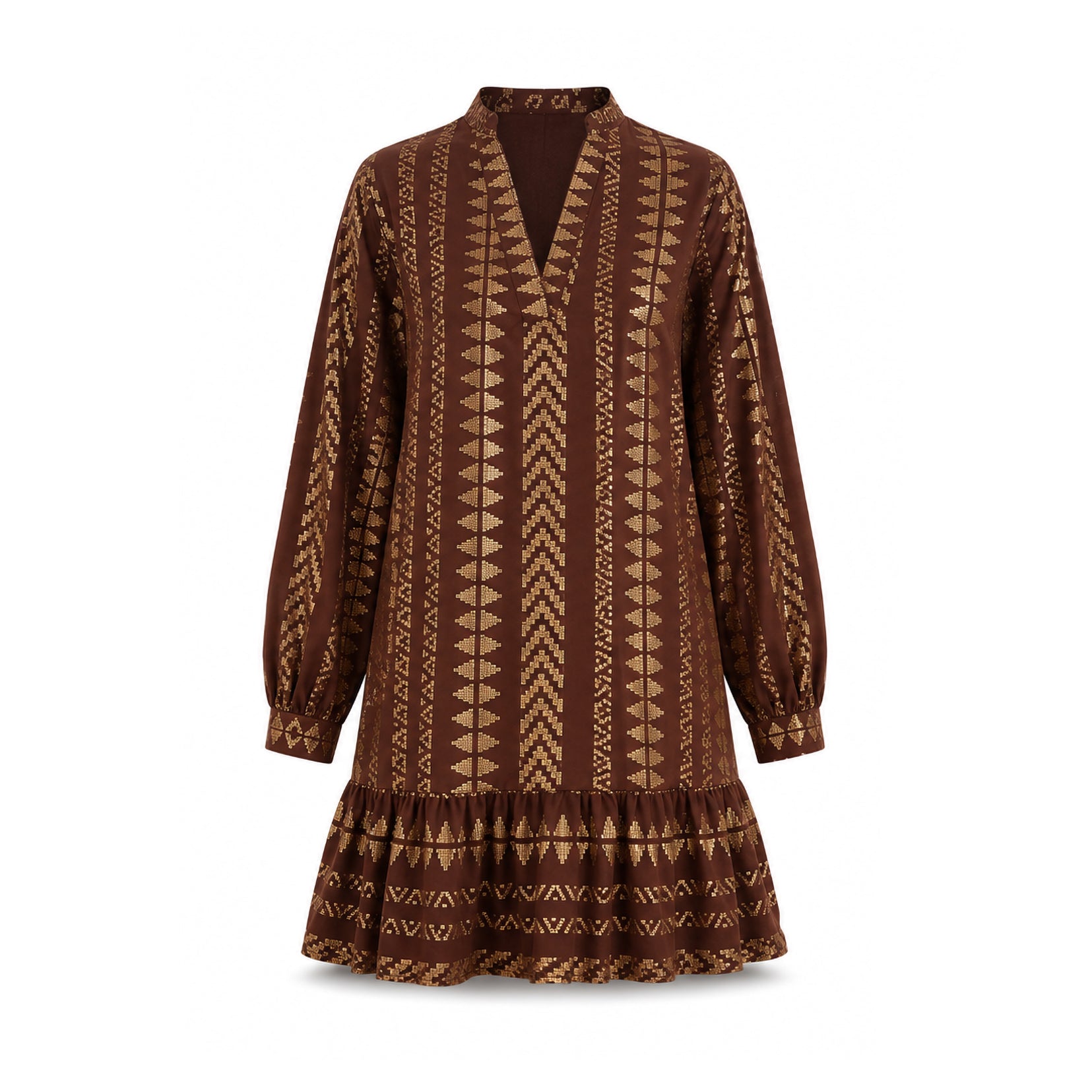 Adelina Dress- Brown