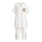 White & Gold Gota Pocket Set
