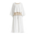 White Beige Layered Co Ord Set