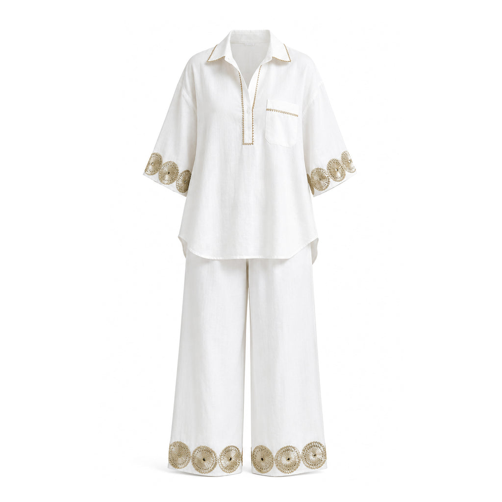 White & Gold Gota Patchwork Set