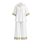 White & Gold Gota Patchwork Set