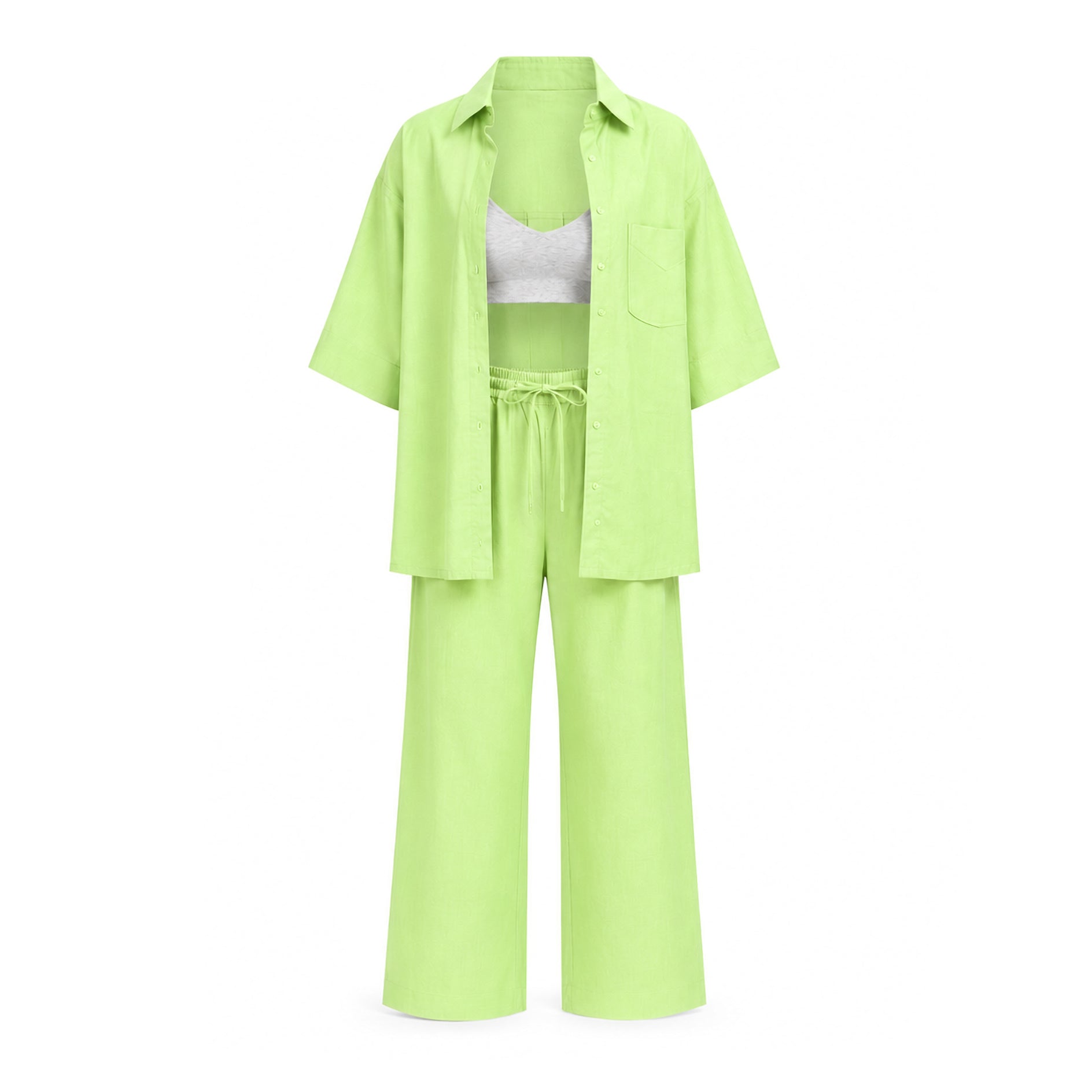 Lana Set with Pants- Lime Green