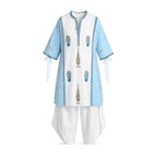 White & Blue Mughal Block Printed Set