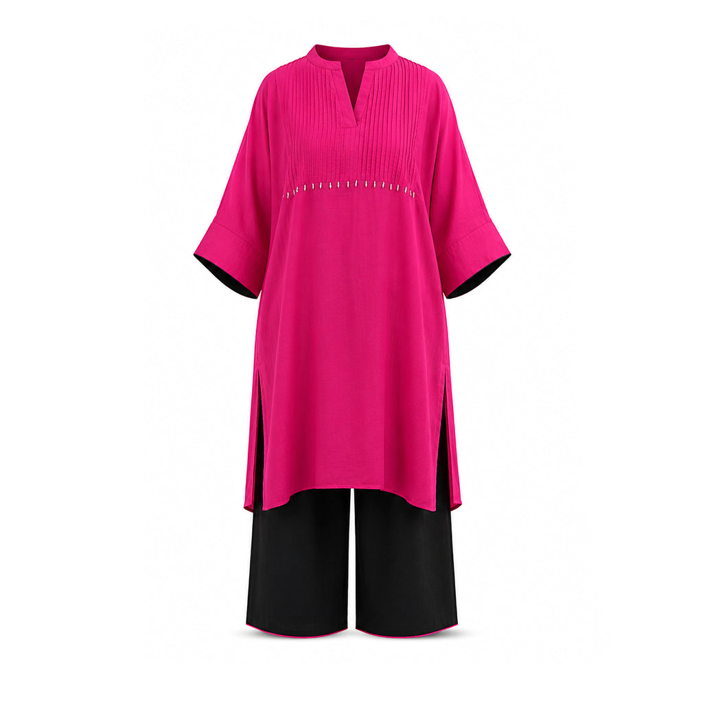 Pink & Black Pintex Set